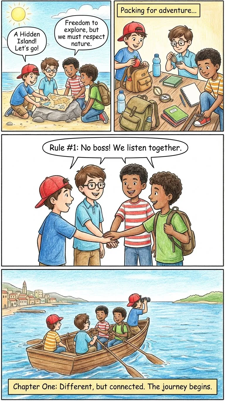The Friends on the boat