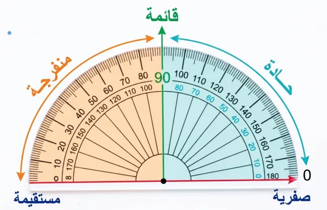 منقلة توضح أنواع الزوايا